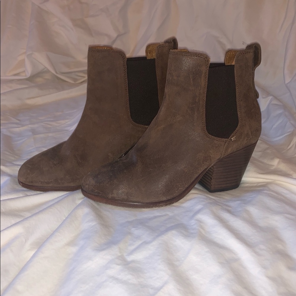 Rag & Bone Brown Suede Anne Bootie Sz 39 1/2
